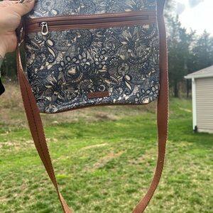 Sakroots Navy Blue Spirit Desert Floral Adjustable Strap~Crossbody Handbag